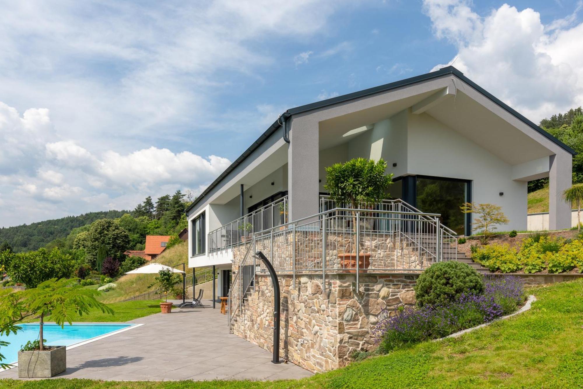 Greim15 --- Ganzes Ferienhaus Mit Fernsicht, Pool, Wellness 도이치란즈베르그 외부 사진