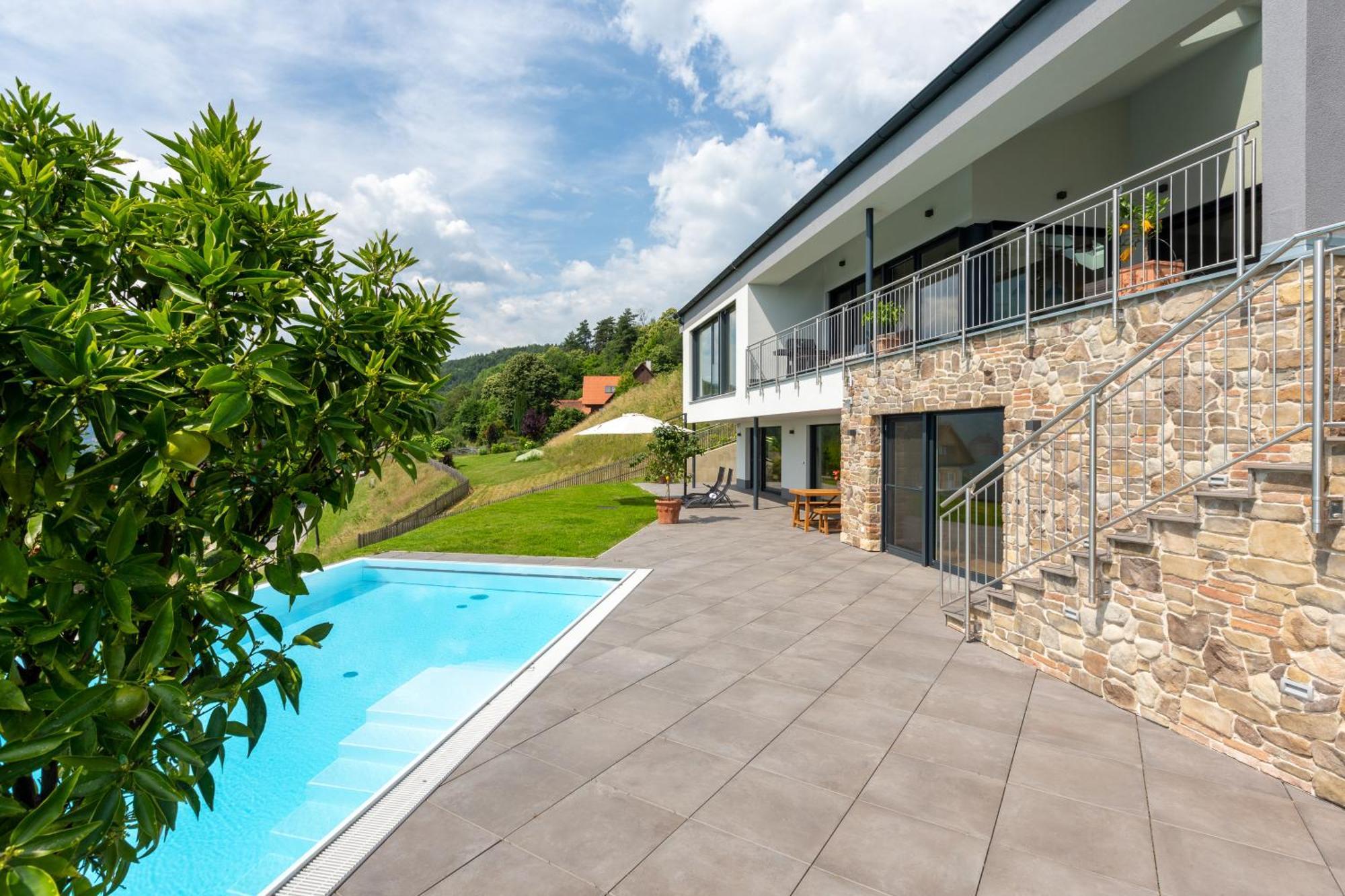 Greim15 --- Ganzes Ferienhaus Mit Fernsicht, Pool, Wellness 도이치란즈베르그 외부 사진
